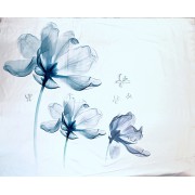 Mustriline trikotaaž paneel sinised lilled